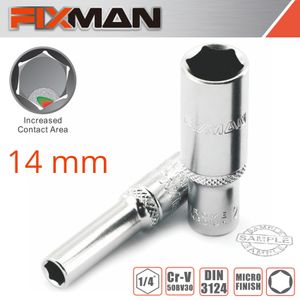 FIXMAN 1/4' Dr Deep Socket 14mm